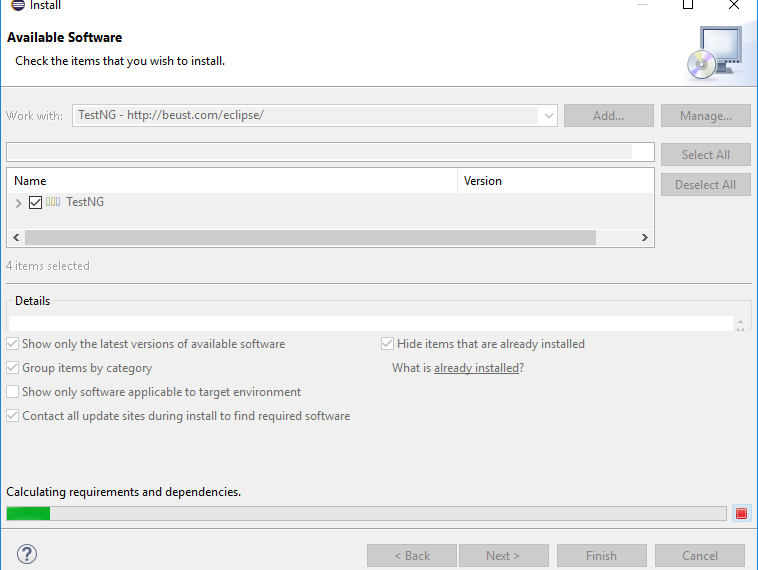 calculating dependencies for testng