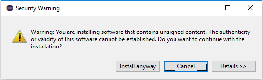 Install Warning for TestNG