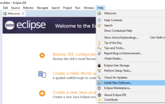 menu install new software in eclipse