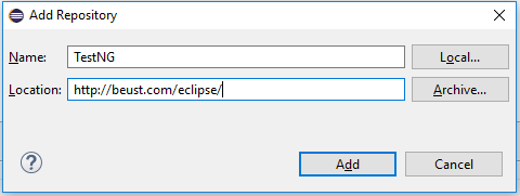 add testng repository in eclipse