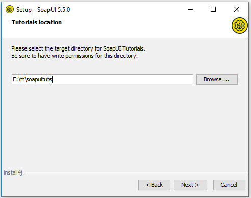 soapui tutorials folder selection